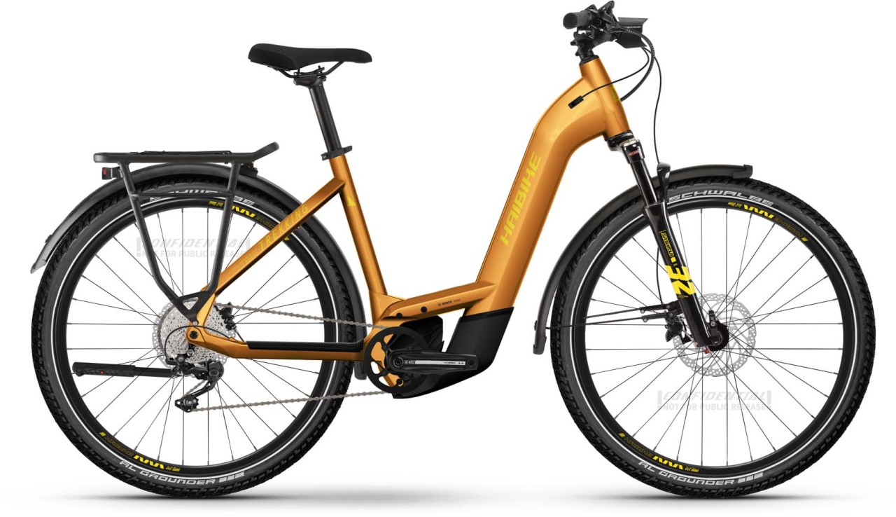 Haibike Trekking 8 metal lava/yellow gloss 2024 - E-Bike Trekkingrad Tiefeinsteiger