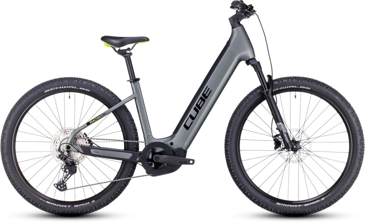 Cube Reaction Hybrid Pro 750 flashgrey n green 2024 - E-Bike Hardtail Mountainbike Tiefeinsteiger