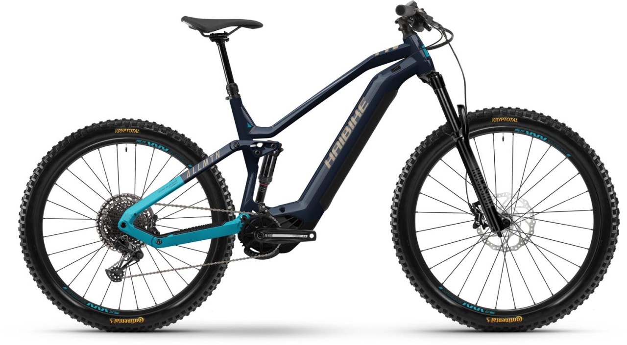 Haibike AllMtn 2 blue cyan caramel gloss E Bike Fully Mountainbike