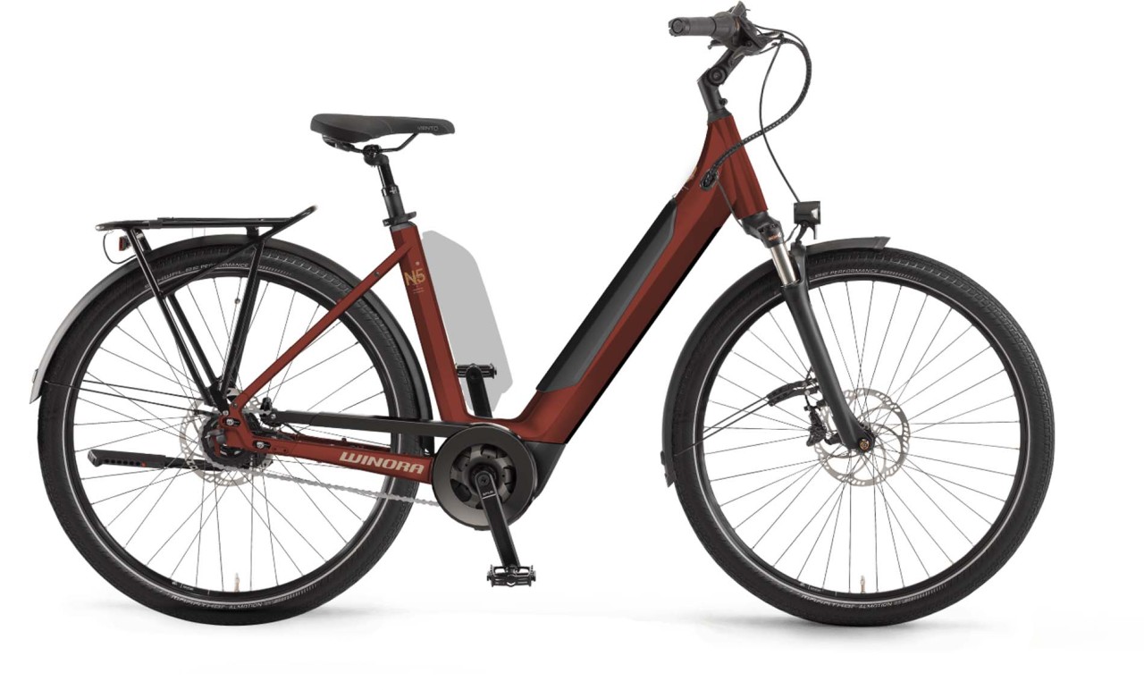 Winora Sinus N5f i625Wh maroonred matt 2022 - E-Bike Trekkingrad Tiefeinsteiger