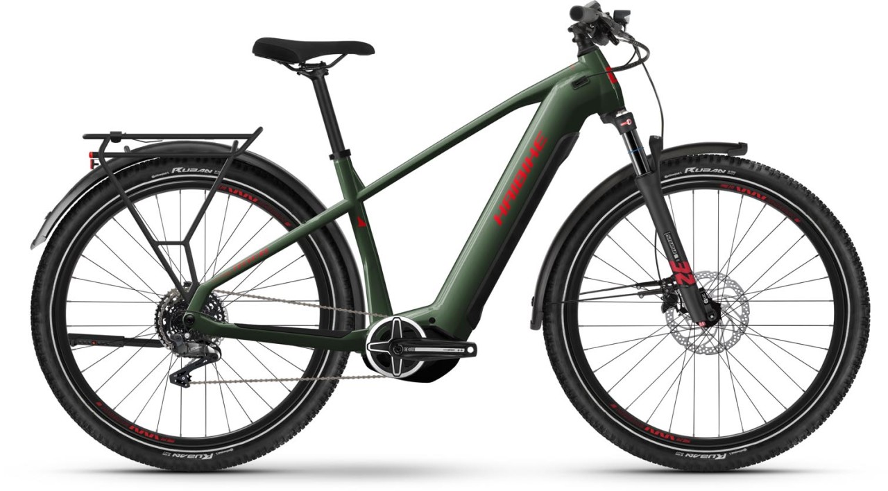 Haibike Trekking 5 olive / red gloss 2024 - E-Bike Trekkingrad Herren