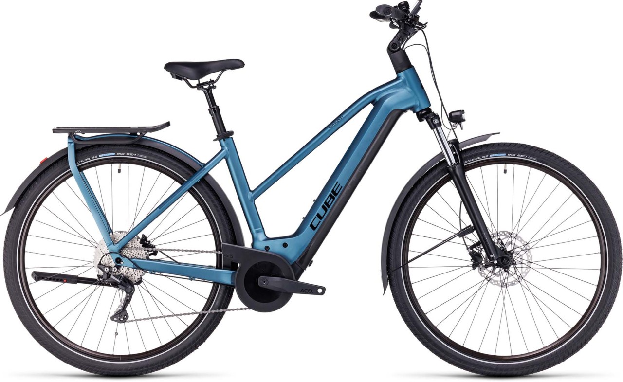 Cube Kathmandu Hybrid ONE 750 blue n black 2023 - E-Bike Trekkingrad Damen