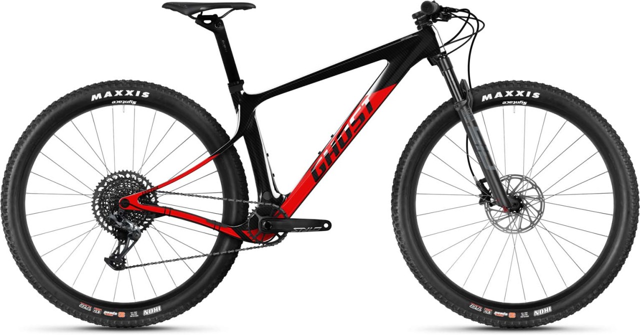 Ghost Lector SF LC Universal raw carbon / riot red glossy / matt 2023 - Hardtail Mountainbike