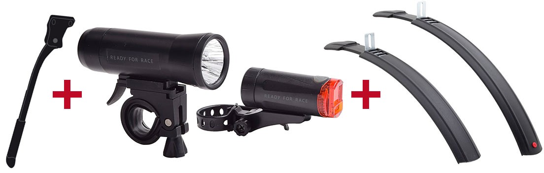 Ghost Fahrradständer + RFR Beleuchtungsset + Hebie Steckschutzblechset