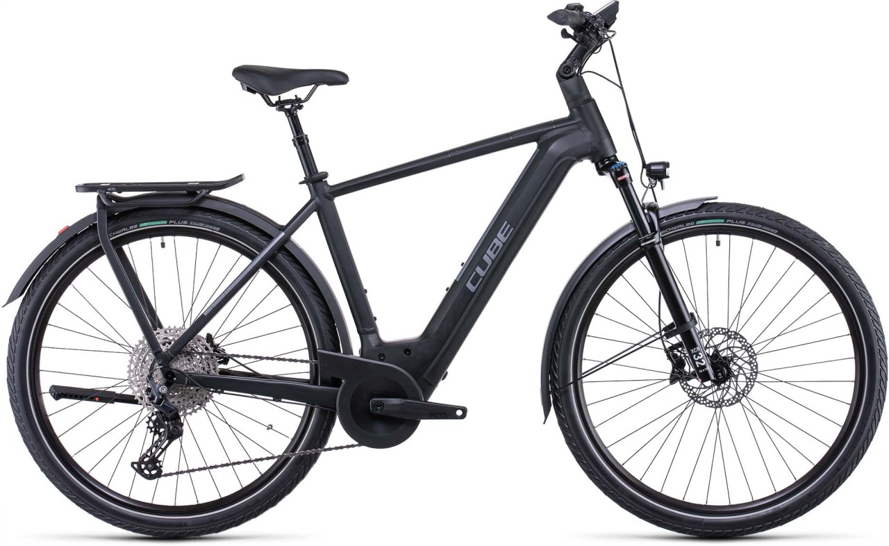 Cube Kathmandu Hybrid EXC 750 black n silver 2022 - E-Bike Trekkingrad Herren