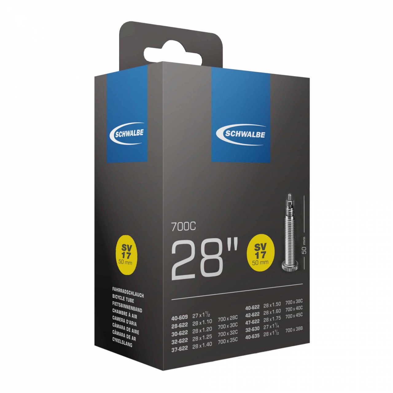 Schwalbe Schlauch SV 17 lang, 28x1 1/8-1.75 28/47-622/635 SV60 mm