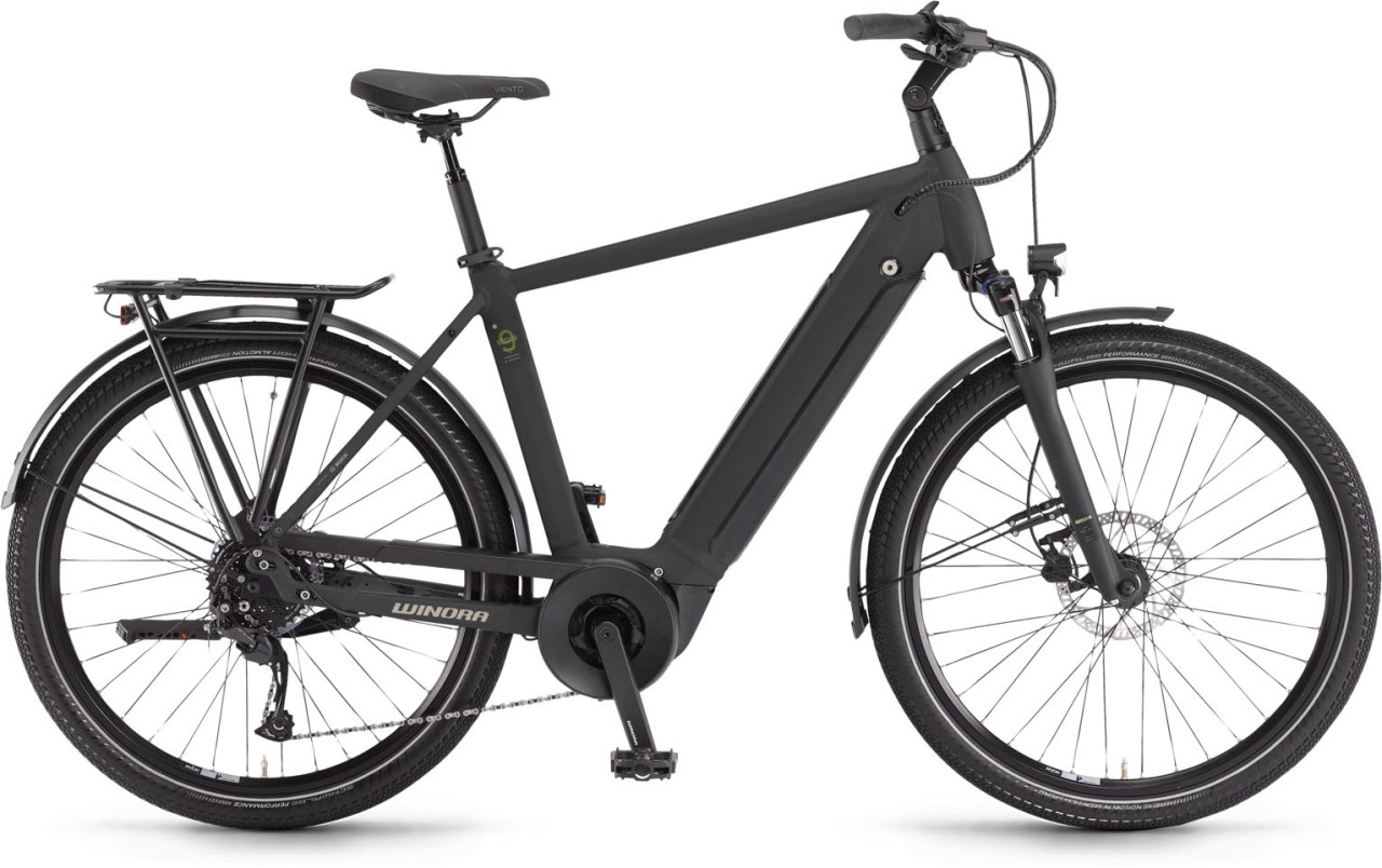 Winora Sinus X9 Black matte 2024 - E-Bike Trekkingrad Herren