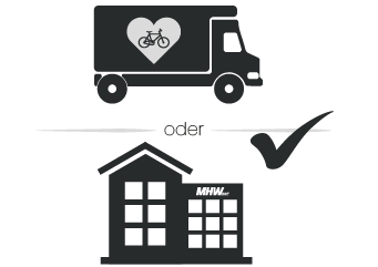 Nach Angebotsannahme Radversand oder Abholung